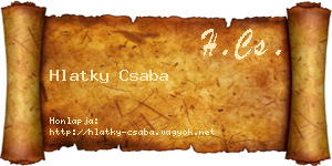Hlatky Csaba névjegykártya