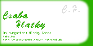 csaba hlatky business card